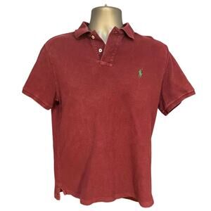 Polo Ralph Lauren Burgundy Custom Slim Fit Polo Size L